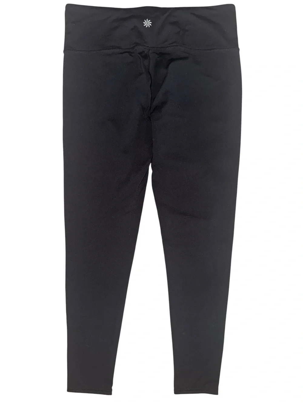 Athleta Coated Shine High Rise Leggings M Black Sleek Faux Leather Look 27” Long - Picture 3 of 7